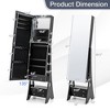 Tangkula Jewelry Cabinet Armoire Full Length LED Mirror W/ 6 Drawers & Makeup Shelf Black - 3 of 4