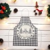 Unique Bargains Christmas Aprons Christmas Celebration in English Christmas Tree Linen Black Beige White 21.65"x26.77" 1 Pcs - 2 of 4