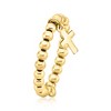 Pure Collection by Ross-Simons 3mm 14kt Yellow Gold Bead Stretch Ring With Cross Charm - 3 of 4