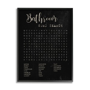 Stupell Industries Bathroom Word Search Activity over Distressed Black - 1 of 4