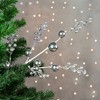 Northlight 29" Silver Glitter Berries with Ornaments Christmas Spray - 2 of 4