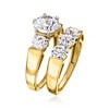Ross-Simons 4.00 ct. t.w. CZ Jewelry Set: 2 Rings in 18kt Gold Over Sterling - 3 of 4