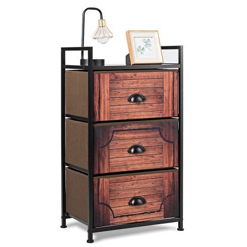 Costway 4-Drawer Dresser Organizer Closet Storage Cabinet with Shelves & Foldable Drawers