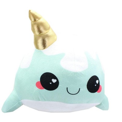 Se7en20 Glitter Galaxy 12-Inch Ice Cream Cone Horn Blue Narwhal Collectible Plush