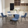 Upholstered Dining Chairs Set of 2, Mid Century Modern Armless Kitchen Chair with Faux Leather & Back & Metal Legs - 4 of 4