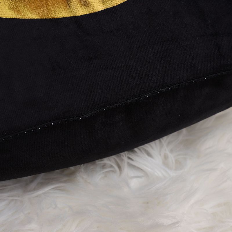 PiccoCasa 2 Pcs 18" x 18" Polyester Crescent Print Decorative Pillow Cover Black, 3 of 8