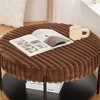Sapphtopaz Ottoman Faux Fur Foot Stool with Metal Legs Modern Ottoman with Wooden Open Storage Shelf for Living Room, Bedroom, Entryway - 3 of 4