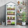 SEVOBAL Greenhouse Mini 4 Tier Green Houses Rolling Door Full Plant Grow Early Spring Seed Germination Indoor Growing Outdoor, White, 72"*48.5"*8.5" - 2 of 4