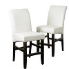 Set of 2 Bar Stool Upholstered Counter Height Bar Stool Dining Chair Pub Stool with Nailhead Trim&Solid Wood Frame, Ivory+Black-Merax - 4 of 4