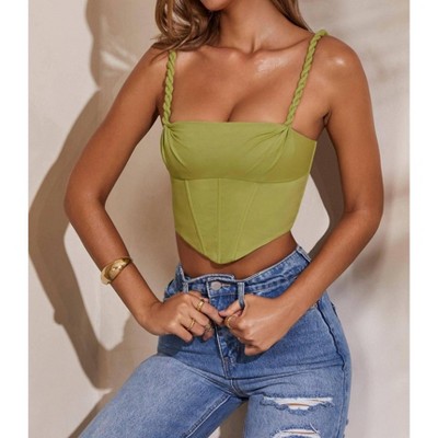 Women's Lisette Ruched Cowl Corset Tube Top - GOLDEN