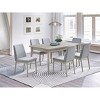 NicBex 7 Piece Dining Table Set,Wood Grain Rectangular Dining Table with 6 Upholstered Chairs for Kitchen,Natural Wood - 2 of 4