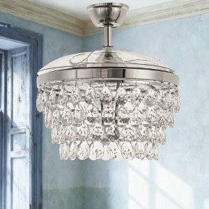 Bella Depot 42" Modern Gold Crystal Ceiling Fan with Light and Remote - 1 of 4