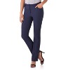 Rekucci Women’s 5 Pocket Straight Leg Pants with Stretch Waistband – Slim Fit Business Casual Trousers - Indigo, 6 - 4 of 4