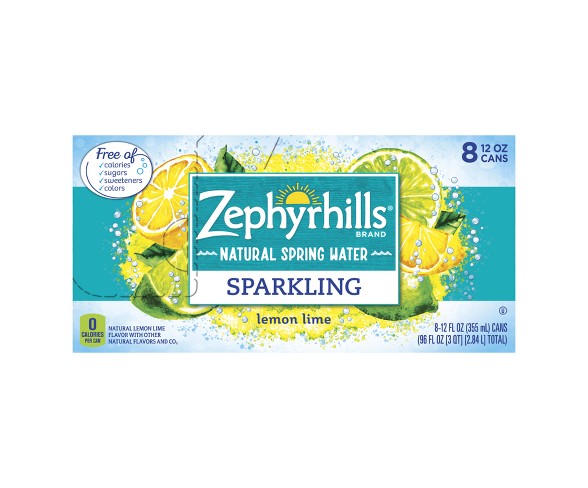Zephyrhills Lemon Lime Flavored Sparkling Water - 8pk/12 fl oz Cans