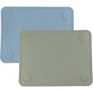 WeeSprout Silicone Suction Placemats for Babies, Toddlers & Kids, Durable Food Grade Silicone with Non-Slip Suction, Raised Edges Contain Mess, 2 Pack - 1 of 4