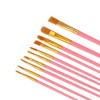 Unique Bargains Paint Brush Setfor Oil Paints Nylon Bristles with Aluminum Collar and Plastic Handle 10 Pcs - 3 of 3