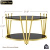 Dolonm Stainless Steel Round Glass End Table，Side Table - 3 of 4