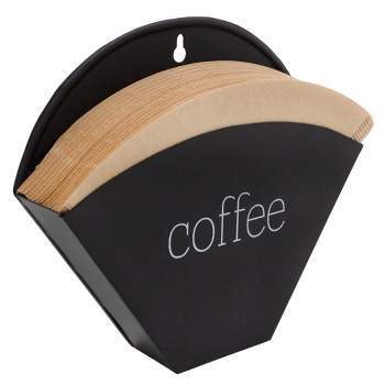 AuldHome Design Enamelware Cone Coffee Filter Holder; Wall-Mount Modern Farmhouse Coffee Filter Bin