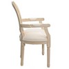 Gulches French Style Dining Chairs Set of 2, Beige Linen Upholstery, Carved Armrests, Dense Foam Cushion, Rubber Wood Legs - 2 of 4