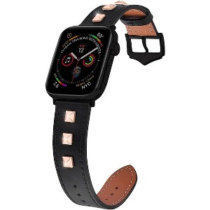 Worryfree Gadgets Dressy Leather Apple Band for iWatch Series 8 7 6 5 4 3 2 1 Genuine Leather Replacement Band Smart iWatch Accessories – two size - 1 of 4