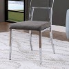 Set of 2 Soren Upholstered Dining Chairs Chrome - miBasics: Modern Side Chair, Faux Leather Cushion - 3 of 3