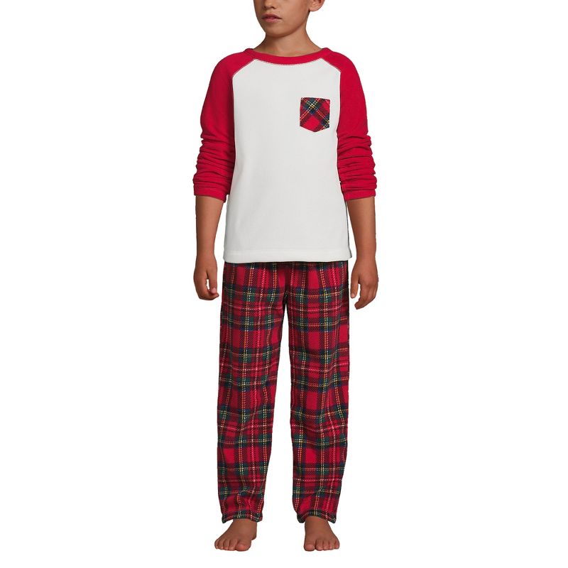 Lands' End Kids Long Sleeve Pocket Fleece Pajama Set, 3 of 5