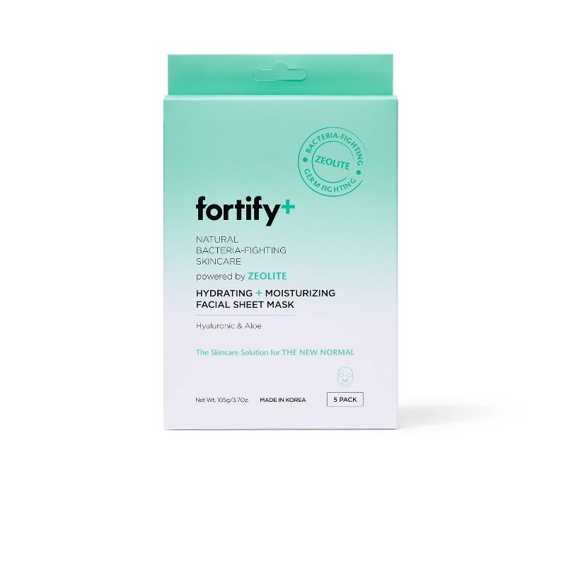 Fortify+ Natural Germ Fighting Skincare Hydrating &#38; Protecting Facial Sheet Mask - 5pk, 1 of 5