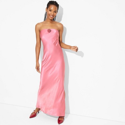 Women's Rosette Tube Maxi Bodycon Dress - Wild Fable™ Pink Xxs : Target