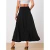 Allegra K Women's Boho Keyhole Smocked Split High Waist Summer Beach Maxi Skirts - 3 of 4