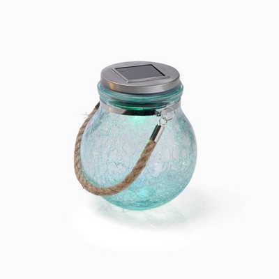 Outdoor Solar LED Cracked Glass Lantern Color Changing - Merkury Innovations