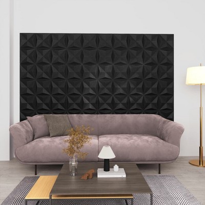 VidaXL 3D Wall Panels 12 pcs 19.7"x19.7" Origami Black 32.3 ftÂ²