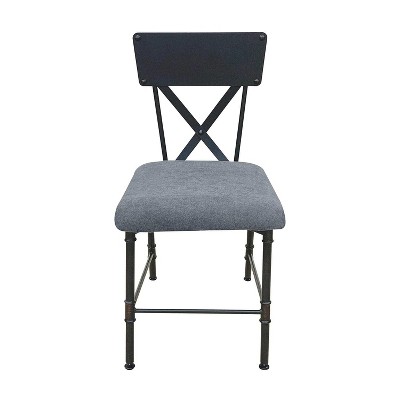 Simple Relax Fabric Upholstered Armless Chair in Antique Oak and Sandy Gray