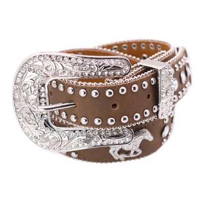 Nocona Belt Co Girl's Western Horse And Rhinestone Belt : Target