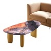 Sapphtopaz Irregular Coffee Table with Sintered Stone Top Unique Home Decor Coffee Tables with Gold Stainless Steel Legs for Living Room - 2 of 4