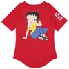 Ladies Betty Boop Baseball Jersey - Betty Boop, Bonnie , Margie, and Mae Mesh Button Down Baseball Jersey - Betty Boop Vintage Shirt (Red, Small) - 2 of 4