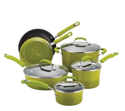 Rachael Ray 10 Pc ﻿Hard Anodized II Cookware Set in the Cooking Pans  & Skillets department at