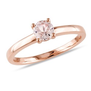 EVERLY JEWELRY | 10K Rose Gold 1/2 CT TGW Morganite Solitaire Ring - 1 of 4