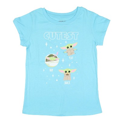 Star Wars Girls' Baby Grogu Cutest Play Nap Snacks Kids T-Shirt