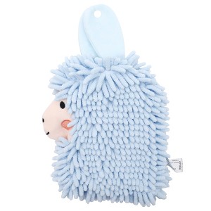 REGALWOVEN Alpaca Soft Absorbent Chenille Decorative Fuzzy Ball Hand Towel 7" x 11" 1 Pc - 1 of 4