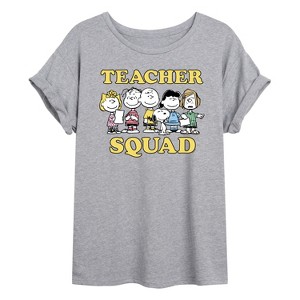 Women's - Peanuts - Teacher Squad Oversized Graphic T-Shirt - 1 of 4