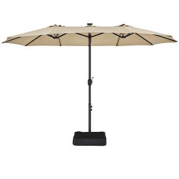Yaheetech 13ft Double-Sided Patio Umbrella with Solar Lights