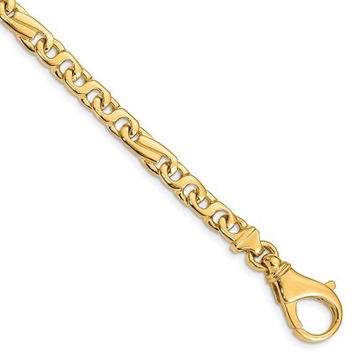 Black Bow Jewelry 5.75mm 14K Yellow Gold Polished Fancy Figaro Chain Bracelet