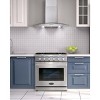 Cosmo COS-668WRC75 30 in. Vista Collection 380 CFM Ducted Wall Mount Range Hood, Button Controls, LED Lights, Stainless Steel - 2 of 4