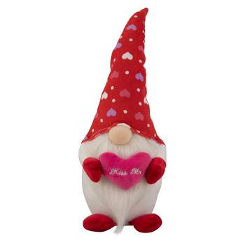 Northlight 16" Red Hearts Kiss Me Valentine's Day Gnome