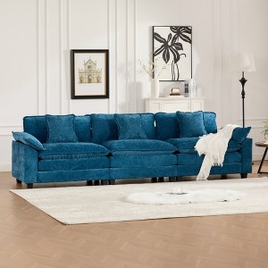 KTMBDW Chenille Armchair, 46.4" Wide Accent Chairs for Living Room & Bedroom Modern Lounge Chair, Upholstered Mid-Century Single Sofa Chair - 1 of 4