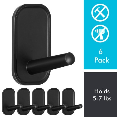LunaLulinlk Black Wall Hook Coat Rack for Hanging Towel Backpack Hat Damage Free Decorating