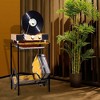 Sevobal Decorative Bookshelf, 2 Tier Record Player Stand with Storage Albums for Bedroom Living Room Office, Black, 17.1"*11"*25.6" - 2 of 4