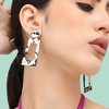 SOHI Women's White Moziac Drop Earrings - 3 of 3