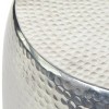 Round Hammered Silver Metal Accent Table Silver - Olivia & May - 4 of 4