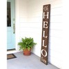 HomeRoots 72" Brown And White Solid Wood Hello Porch Sign - 2 of 4